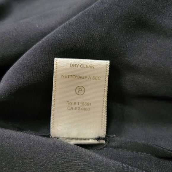 7 For All Mankind Silk Ruffle Black Dress - Picture 7 of 7